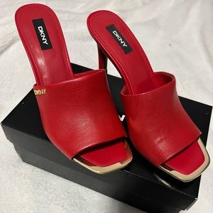 DKNY red slide very comfortable sandal (worn one time)